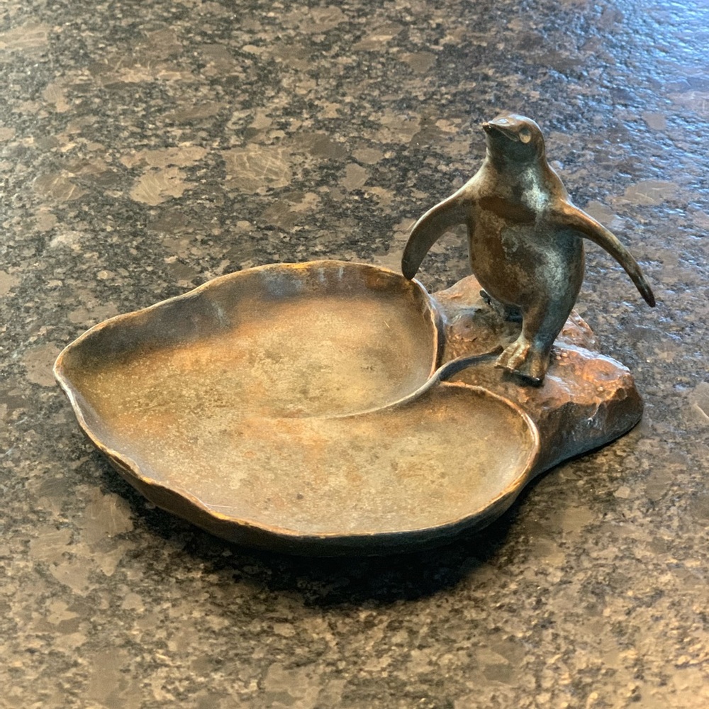 McClelland & Barclay bronze  penguin trinket dish